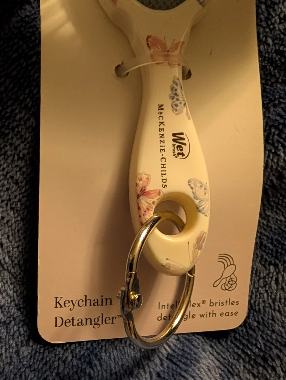 Wet Brush x MacKenzie-Childs Cream Floral Keychain Detangler Brush for Kids